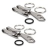 NA 2 Sets of Multifunctional Keychains Stainless Steel Key Belt