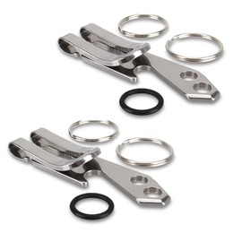 NA 2 Sets of Multifunctional Keychains Stainless Steel Key Belt Clips EDC Tools Bottle Openers Money Clips with Key Rings(Silver)