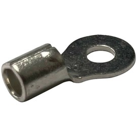 Sherco-Auto 100 Pcs Non-Insulated 8 AWG Gauge Ring Connector - #10 Stud Wire Terminal - Pure Copper & V-Grooves Serrations for Strong Crimps & Corrosion Resistance - Made in USA