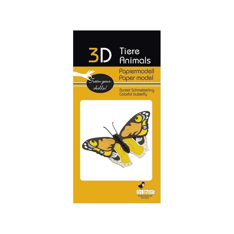 Fridolin 3D Paper Model Colourful Butterfly