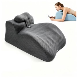UKMOT Wedge Pillow Memory Foam, Ergonomic Reading Pillow for Bed Sleeping, 27 Degree Support Pillow with 2 Washable Pillowcase