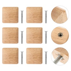 Gadpiparty 10pcs Handle Wooden Knobs Cabinet Knobs Square Door Knobs Wooden Door Knobs Chest of Drawers Knobs Farmhouse Knobs Single Hole Wooden Cabinet Decorative Wood Cupboard Barn Door