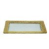 14" Rectangular Glass Tray with Gold Border