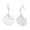 Sterling Silver Hammered Round Disc Drop Earrings