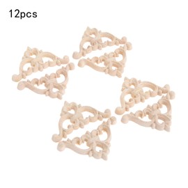MUXSAM 12Pcs Woodcarving Mouldings Corner Decal Onlay Applique Simple Hollow Sleek Design Furniture Frame Decor 4cm