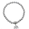 Fashion Stretchy Bracelets with Silver Beads, Elephant Pendant