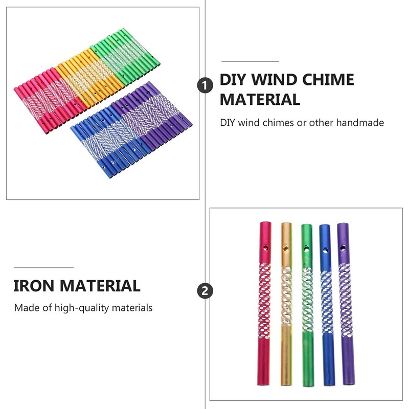 YARNOW 50 pcs Aluminum Wind Chime Tube Aluminum Wind Chime