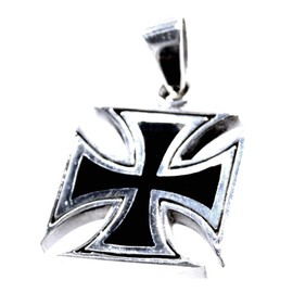Kiss of Leather EK Cross Pendant 925 Sterling Silver No. 333, Sterling Silver, No Gemstone
