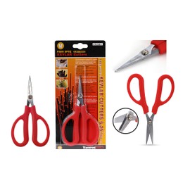 Vampire Tools Shears 6 1/4" Fiber Optic Best Kevlar Cutters + eShears - All-In-One Electrician's Scissors + Cable Sleeve Stripping Knife for Wire Harness Communications Cable