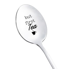 Christmas Birthday Spoon Gifts for Tea Lovers Women Men But First Tea Spoon for Grandma Dad Tea Lover Gifts for Men Women Tea Gifts for Tea Lovers Wife Grandpa Tea Spoons