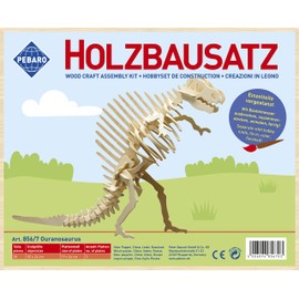 Pebaro 856/7 Holzbausatz Ouranosaurus, 3D Puzzle Dinosaurier, Modellbausatz, Basteln mit Holz, Holzpuzzle, Bastelset, vorgestanzte Holzplatte, ausbrechen, zusammenstecken, fertig, Geschenkidee