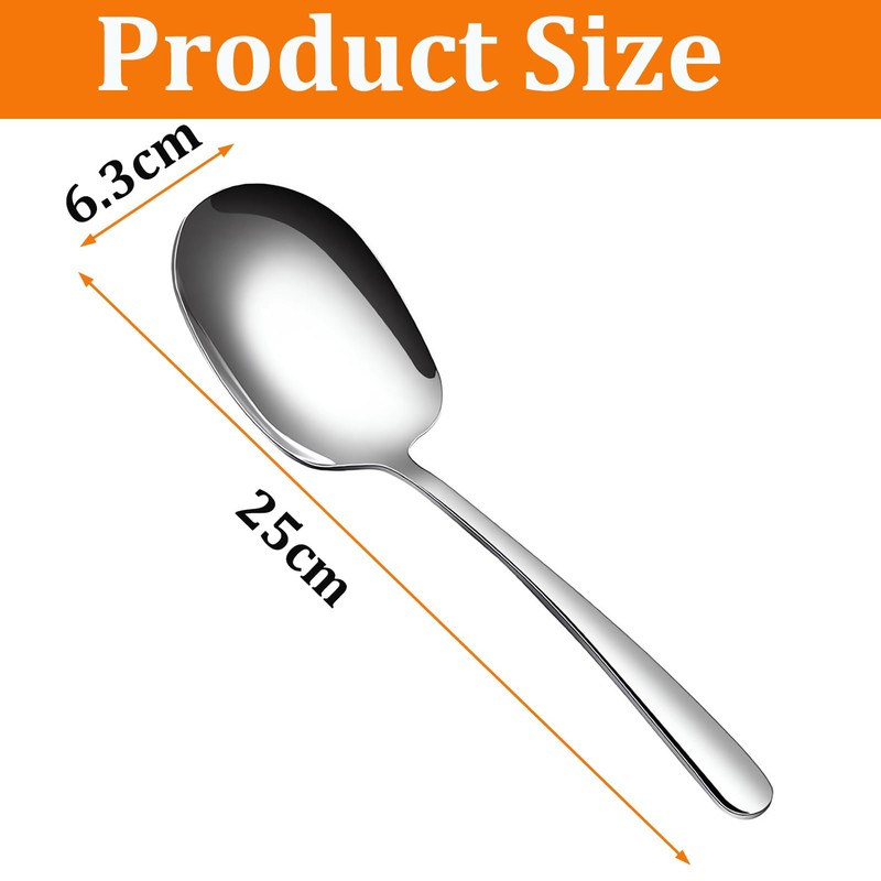 ZHOUHON Stainless Steel Serving Spoon, Large Spoon, Serving Spoon with