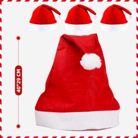 Atuoxing Pack of 3 Christmas Hat, Santa Hat, Adult Plush Santa, Christmas Party Hat, Unisex, Used for Christmas and New Year Costume Party Decoration (B)