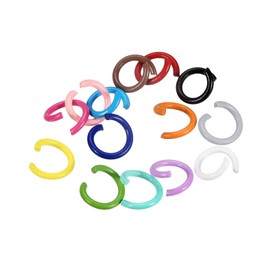 sourcing map Open Jump Rings, 8mm Colorful O-Ring Connectors for DIY Crafts, Carbon Steel, Set of 14 Colors