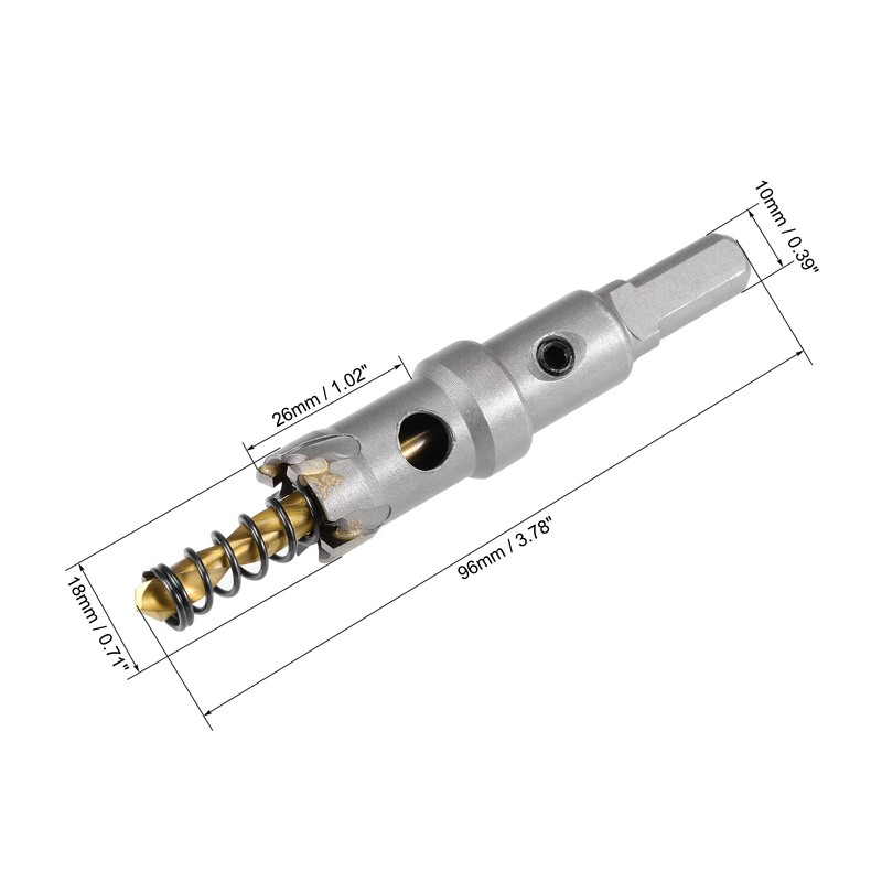 sourcing map 18mm Carbide Hole Cutter, Hole Saws for Stainless