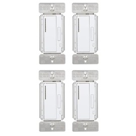 (case of 4) Eaton Z-Wave Plus dimmer Sitch, White, Single Pole, 120 VAC, 300W Dimmable LED/CFL, 600W incancdescent, Halogen, RF9643-NDW