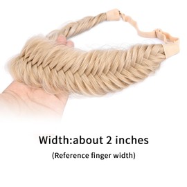 Gledola 2 Strands Fishtail Wide Messy Plaited Braids Headband (Honey Blonde, Wide)