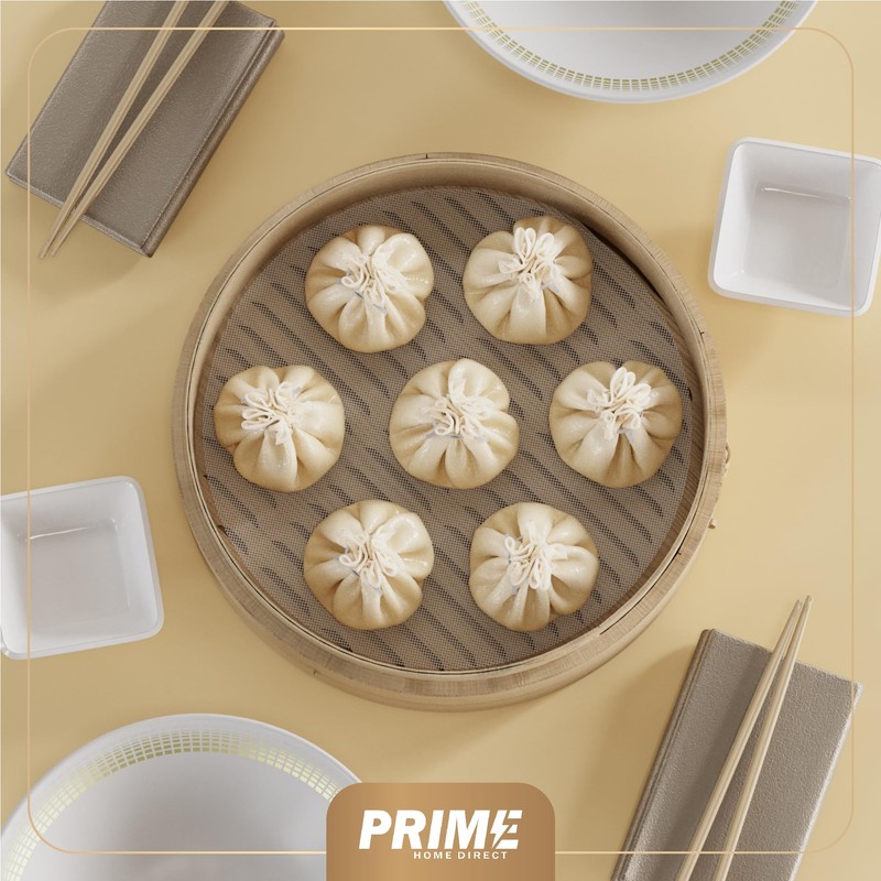 Prime Home Direct Bamboo Steamer Basket 10-Inch | 2-Tier Steamer