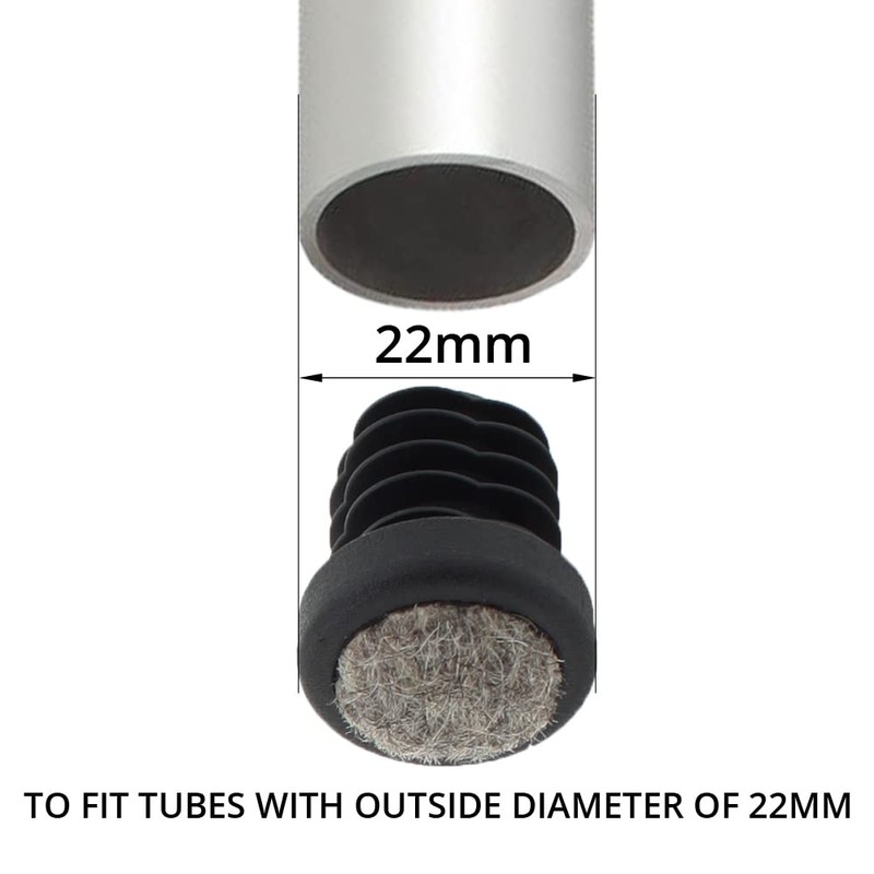 Lifeswonderful 16 x Round Tube Inserts with Felt Protection Underlay