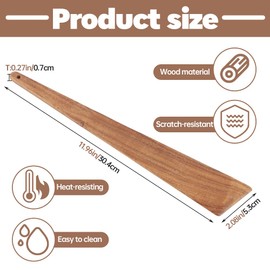 Skinny Wooden Spurtle for Sourdough Starter, 12 Inch Sourdough Stirring Stick, Flat Wooden Spurtles Kitchen Tools, Egg Flipping Spatula, Spurtle Spatula for Kitchen Cooking