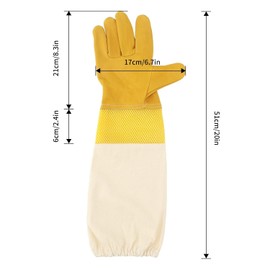 Hapyearn Beekeeper Gloves Puncture Resistant XL, Beekeeper Gloves Men Women Gloves Beekeepers Accessories for Bee Protection Gloves Yellow