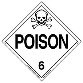 Labelmaster Z-PVI Poison Hazmat Placard, Worded, Permanent Vinyl (Pack of 25)
