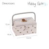 Hobby Gift Sewing Box, Wood/Fabric, Embroidered Bee, Medium
