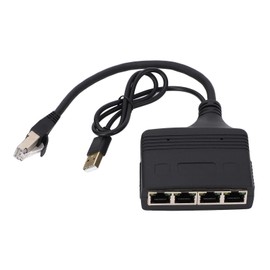 Gigabit Ethernet Splitter 1 in 4 Out 1000Mbps RJ45 Cable Network Splitter Adapter for TV Set Top Box Router