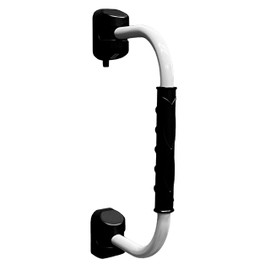 RV Designer R122 GripSafe Handrail Assist - Locking Folding Aluminum Grab Handle with Notched Grip - Safe Entry Assist for RV Door - Easy Installation, 22 Inch, White