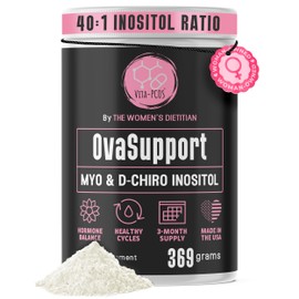 Myo-Inositol & D-Chiro Inositol Supplement for Women – PCOS Supplements for Fertility, OvaSupport Powder with Vitamins 40:1 Ratio Myo 2000mg & D-Chiro 50mg, 13.02 oz, 90 Day Supply by VITA-PCOS
