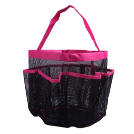 HDE Shower Caddy Mesh Bag College Dorm Bathroom Carry Tote Hanging Organizer (Pink)