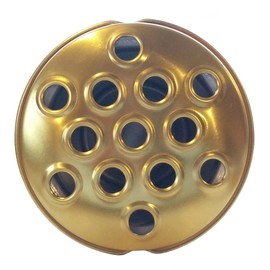 Bountiful Harvest Memorial 12cm tall 5inch wide Aluminium Grave Inserts for Headstones and Grave Vases - Perfect for Funeral Flowers, Grave Ornaments. (Gold Top, 1 Pack)