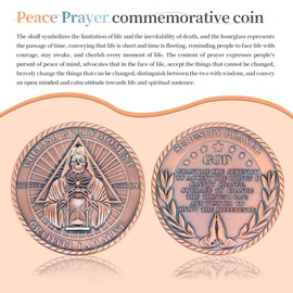 F4godwar 3Pcs Serenity Prayer Sobriety Challenge Coin - Serenity Prayer Medallion - Symbol of Courage and Sobriety - NA/AA Medal - Recovery Gift for Men and Women