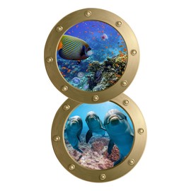 ORFOFE 2Pcs Sea Life Wall Stickers Underwater Animals Pattern Decals for Home Living Room and Bedroom Decor Ocean for Room