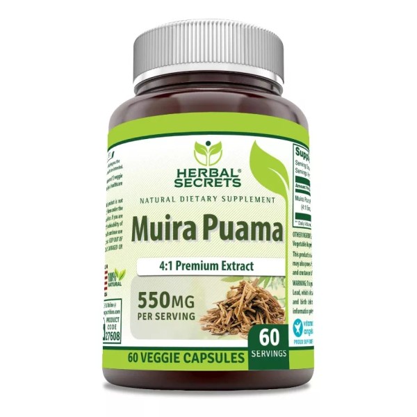 Herbal Secrets Muira Puama 550mg Potenciador Sexual 60caps Americano