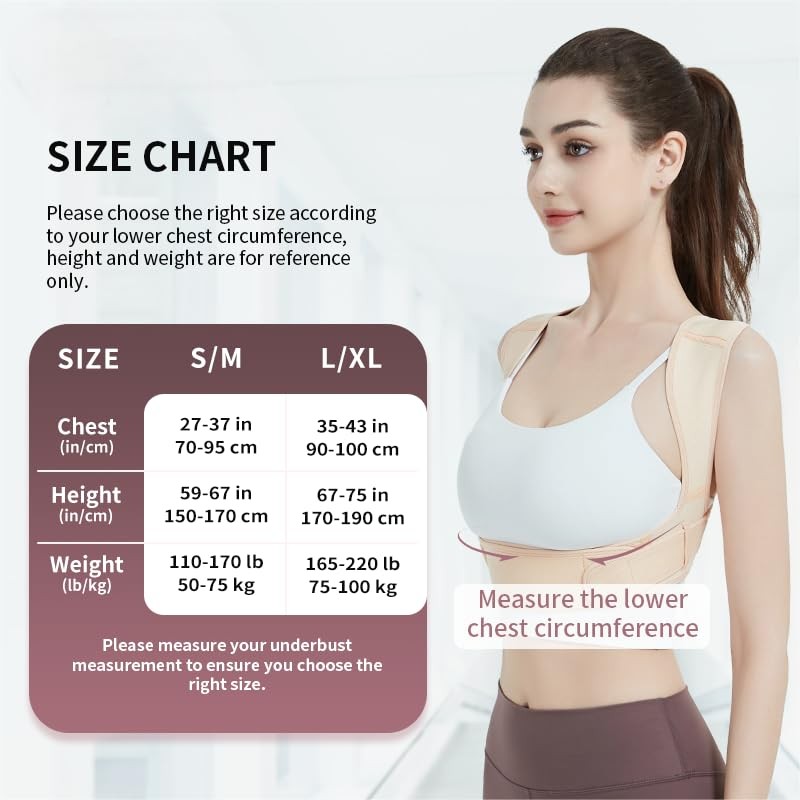 Posture Corrector for Women and Men: Adjustable & Breathable Upper