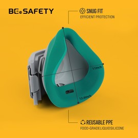 BEESAFETY Reusable Half Face Respirator Mask with 6 Filters for Dust,Painting, Sanding,Welding,Chemical Fumes,Gas, Asbestos,Grinding (Grey)