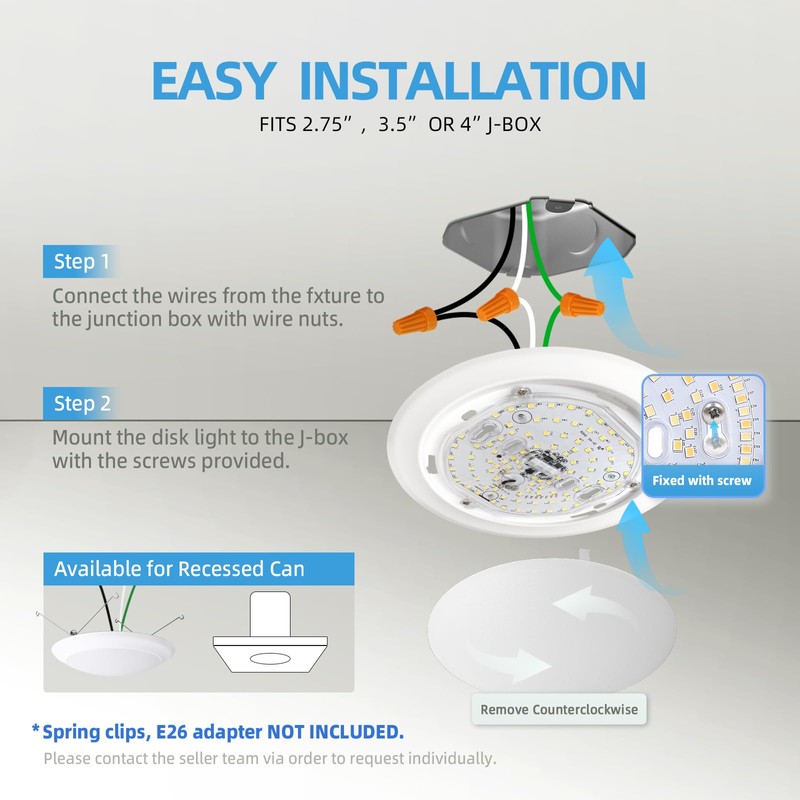 ECOELER 5/6 Inch LED Disk Lights, Dimmable Flush Mount Ceiling