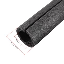 uxcell Foam Tube 1.64 Ft Length 1.37in ID 2.15in OD Hollow Pipe Cover for Protecting Pipes and Heat Preservation Black 4 Pack