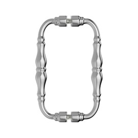 BRIXWELL Shower Door Handle Back to Back Mount, Satin Chrome Finish, Solid Brass Construction, 6" Center to Center, Fits 3/16" to 1/2" Glass, Includes Stainless Steel Hardware and Hex Wrench