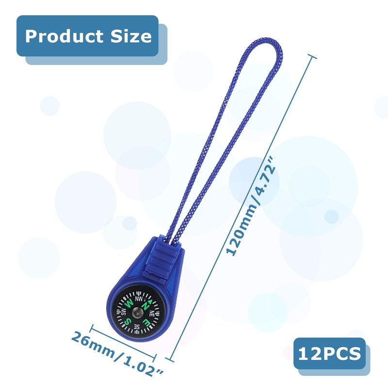 12 Stück Mini Kompass,Anhänger,Taschenkompass Geschenke,Anhänger Compass,Kompass Klein,Schlüsselanhänger,Multi-Farbe Mini Überleben Für