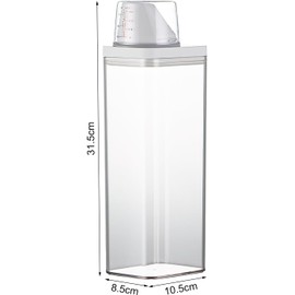 ZMDMAH Luftdichter Waschmittelspender Mit Messbecher, Mehrzweck-Waschpulverspender Waschpulver Dose Waschpulver-BehäLter Aufbewahrungseimer Waschmittelbox für WeichspüLer (1900ML)