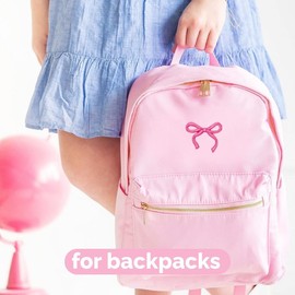 9 Piece Set Iron-On Bow Patches, Iron-On Pink Bows for Clothes, Shoes, Jeans, Hats & More - Embroidery Appliques for DIY Projects