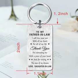 Jzxwan Father in Law Gifts from Daughter in Law, Father of the Groom Christmas Birthday Keychain, Father-in-Law Wedding Gifts from Bride, Thank You for Loving Me as You Own