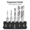 COMOWARE Stubby Drill Bit Set for Metal, 5pcs HSS M2