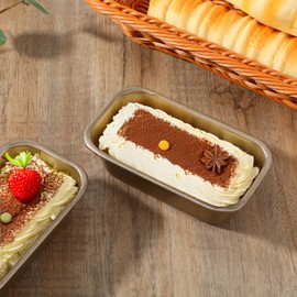 MAQUITA 12 Pcs Mini Loaf Pan for Baking Bread Non Stick Small Banana Bread Tins 6.1 x 3.3 x 2.1 Inches Nonstick Carbon Steel Tiny Meatloaf Pan for Oven and Baking (Gold)
