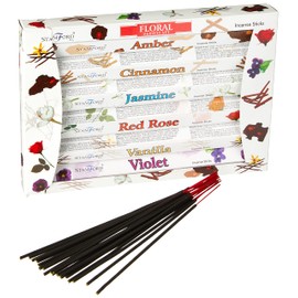 Stamford 37325 Floral Variety Set Incense 6 Packs x 20 Sticks, Black, One Size