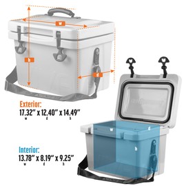 Cubix Outdoors Viva 14QT On-The-Go Portable Hard Cooler Ice Chest | Everyday, Beach, Sports, Gatherings, Groceries/Market (Zesty Orange)