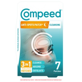 Compeed - Anti-Spots Cleansing Patch - Cleanse, Absorb and Exfoliate – Hydrocolloid Spots patches, Pimple patches - Ideal for overnight use – For large blemish-prone areas - 7 Patches