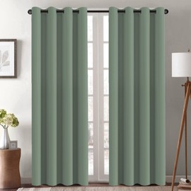 H.VERSAILTEX Blackout Curtain for Living Room Thermal Insulated Window Treatment Curtain Extra Long 108 inch Length Energy Saving Solid Grommet Blackout Drape, One Panel, Green Bay, 52" W x 108" L